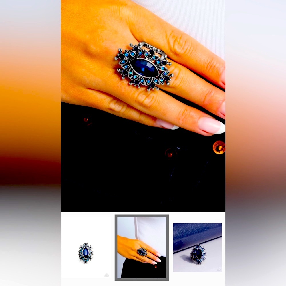 💙💎💙  STUNNING❗️  PAPARAZZI “ELABORATE EFFECT” BLUE RING❗️💙💎💙 - Picture 5 of 5